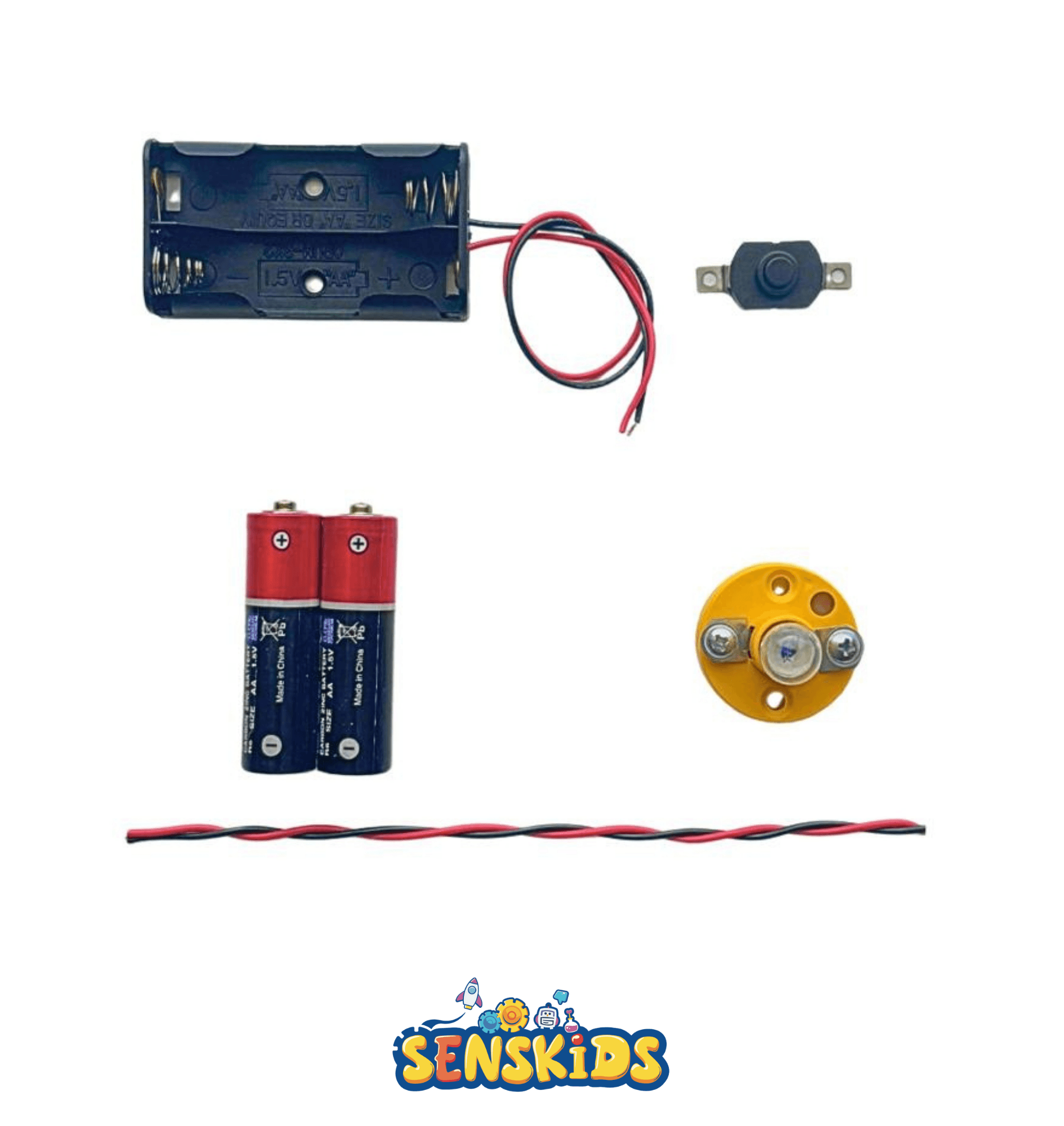 Ahşap Tabanlı Basit Elektrik Devresi Deney Seti ( Pilli ) - Görsel 2